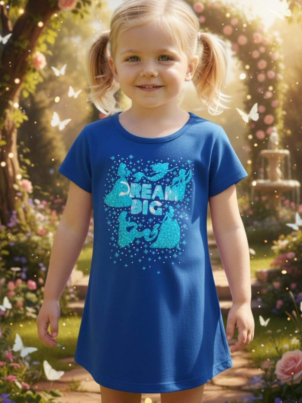 Disney Jumping Beans Girls Princess Tee 5T Holographic Glitter Short Sleeve